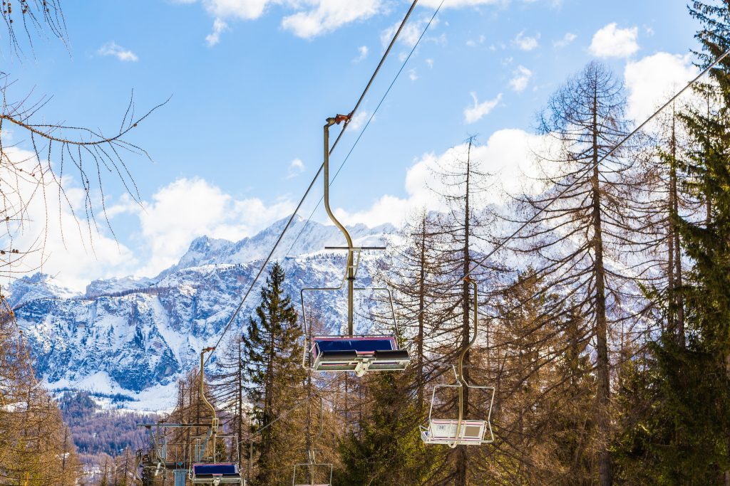 A beautiful scenery of a winter landscape in the alps